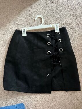 Black velvet skirt